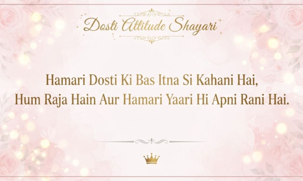 Dosti Attitude Shayari (4)